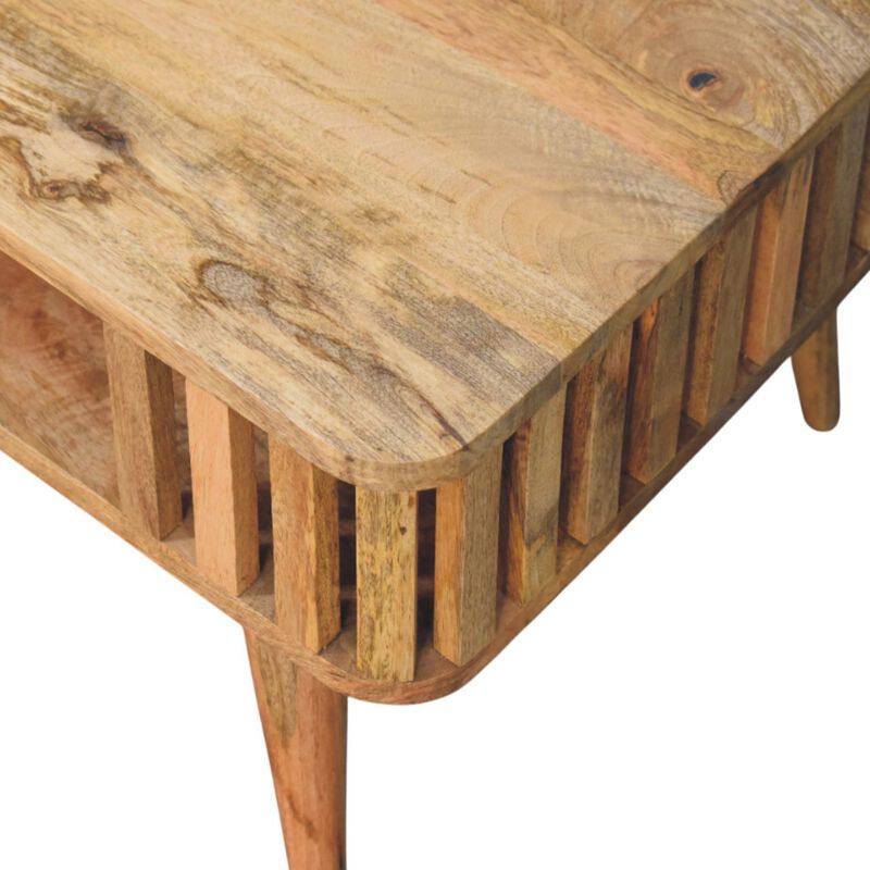Artisan Furniture Solid Wood Slatted Oak-ish Coffee Table