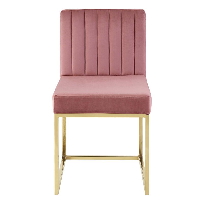 Carriage Channel Tufted Sled Base Performance Velvet Dining Chair image number 3