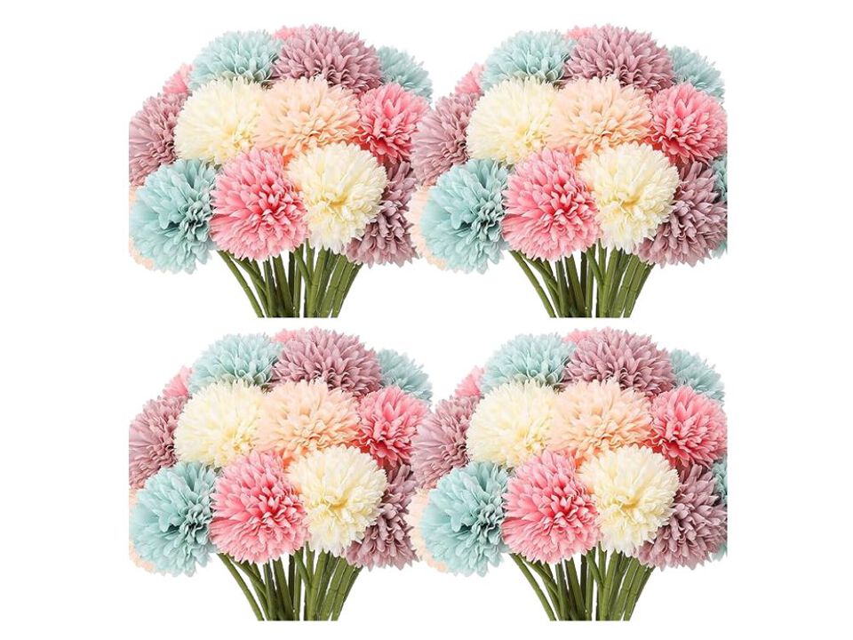 50 Piece Artificial Chrysanthemum Flower Stems Garden Porch Decor
