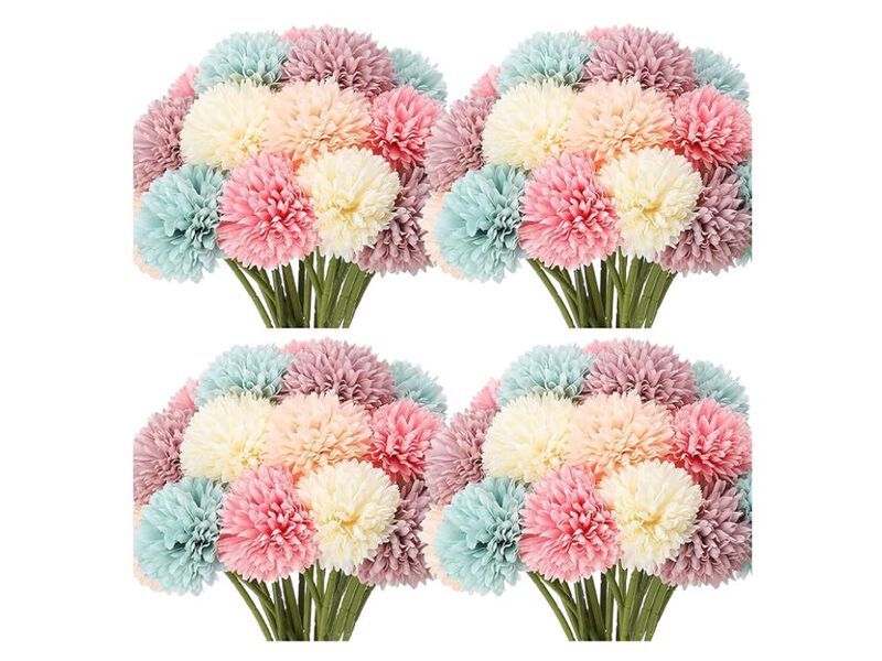 50 Piece Artificial Chrysanthemum Flower Stems Garden Porch Decor image number 0