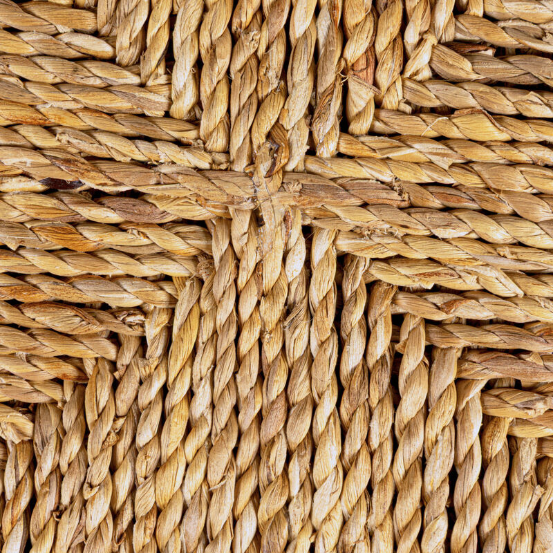 Woven Water Hyacinth & Acacia Wood End Table image number 6