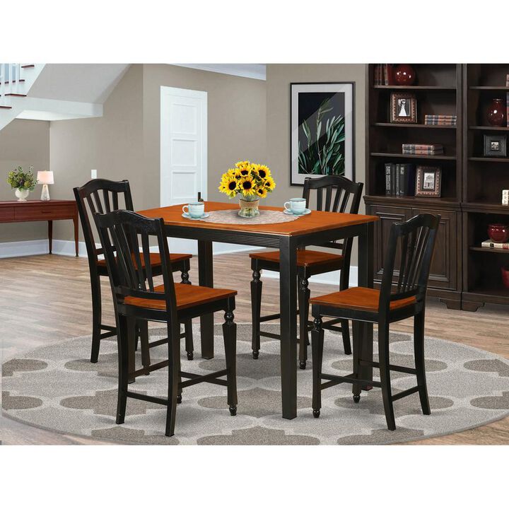 5 Pc Dining counter height set - counter height Table and 4 Kitchen Chairs.