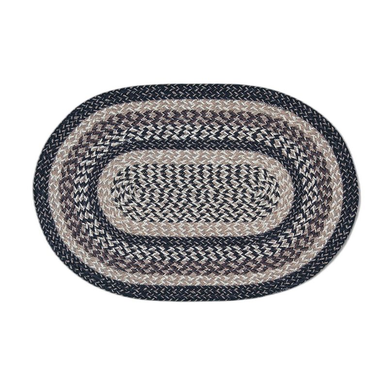 Earth Rugs C 9-93 Black + Tan Oval Braided Rug 20 X 30 image number 0