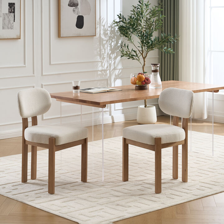 2 Pack Modern Dining Chairs, Soft Sponge Fabric Upholstered Kitchen Chairs Side Chairs