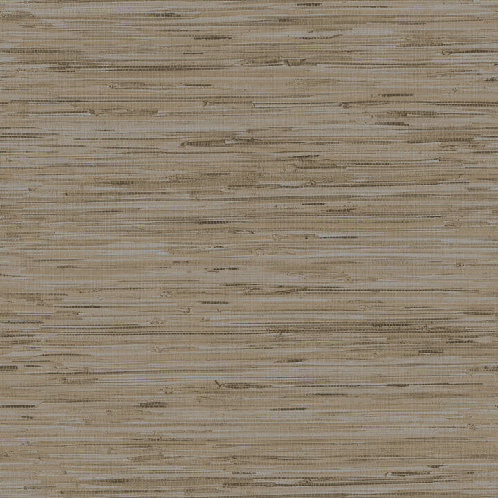 Lustrous Grasscloth Silver & Taupe Wallpaper (Set of 2)