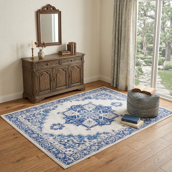 HomeRoots Medallion Area Rug