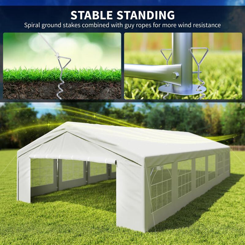 Hivvago 20x40 Outdoor Heavy Duty Event Tent with Windows image number 5