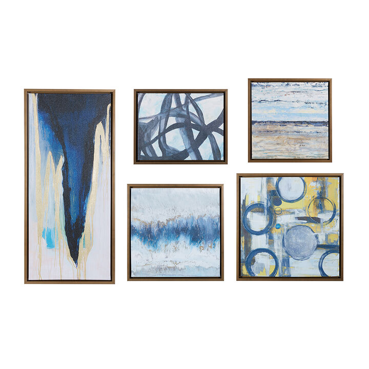 Gracie Mills Haynes Blakely Bering Abstract 5-Piece Canvas Set