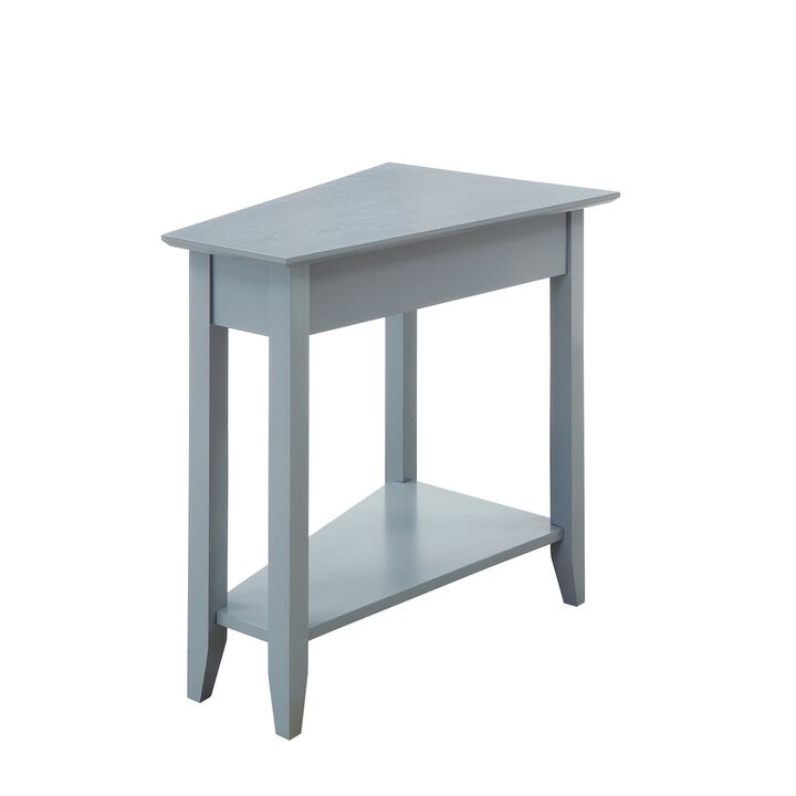 Convenience Concepts American Heritage Wedge End Table, 24"L x 16"W x 24"H, Gray