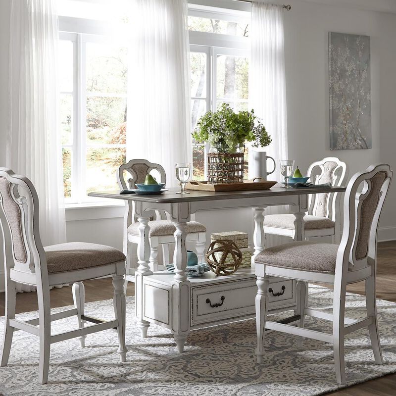 Liberty Furniture Magnolia Manor Counter Height Chair (RTA)-Set of 2 in Antique White image number 6