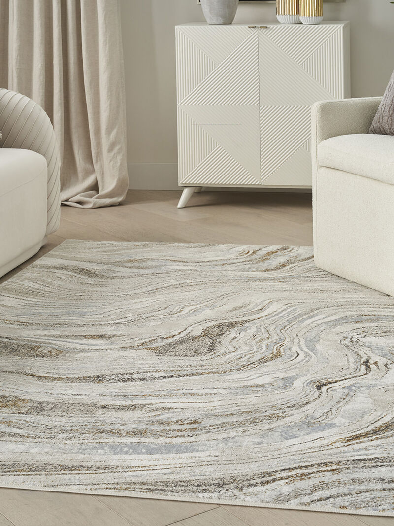 Glitz GLZ22 Gray/Gold 5'3" x 7'3" Rug