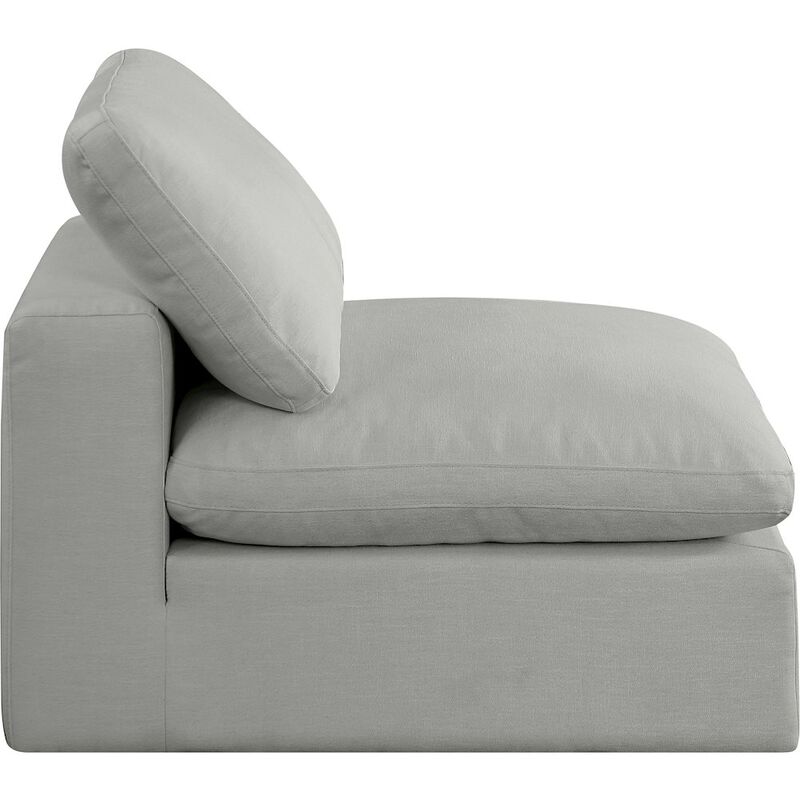 Meridian Furniture Comfy Grey Linen Textured Fabric Modular Armless Chair