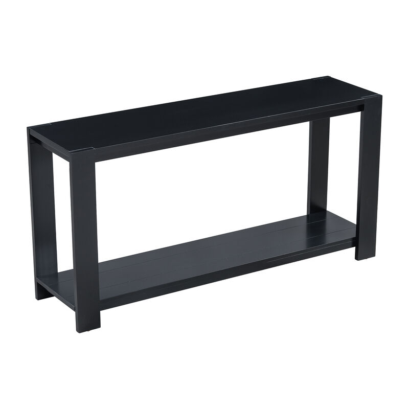 Merax Minimalist Console Table with Bottom Shelf