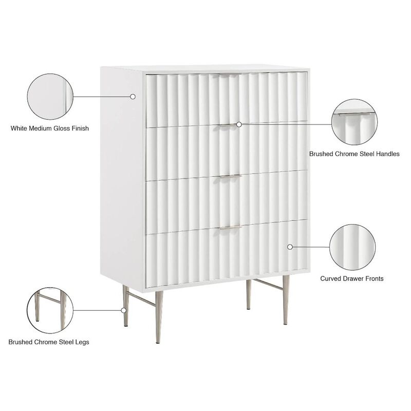 Meridian Furniture Modernist White Gloss Chest