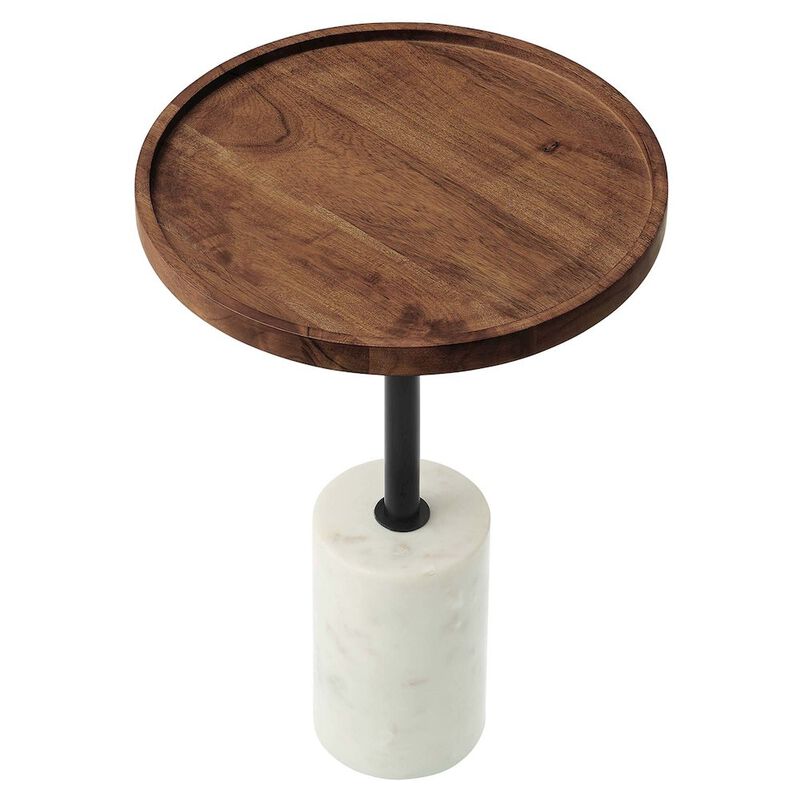 Amina Round Acacia Wood Side Table image number 4