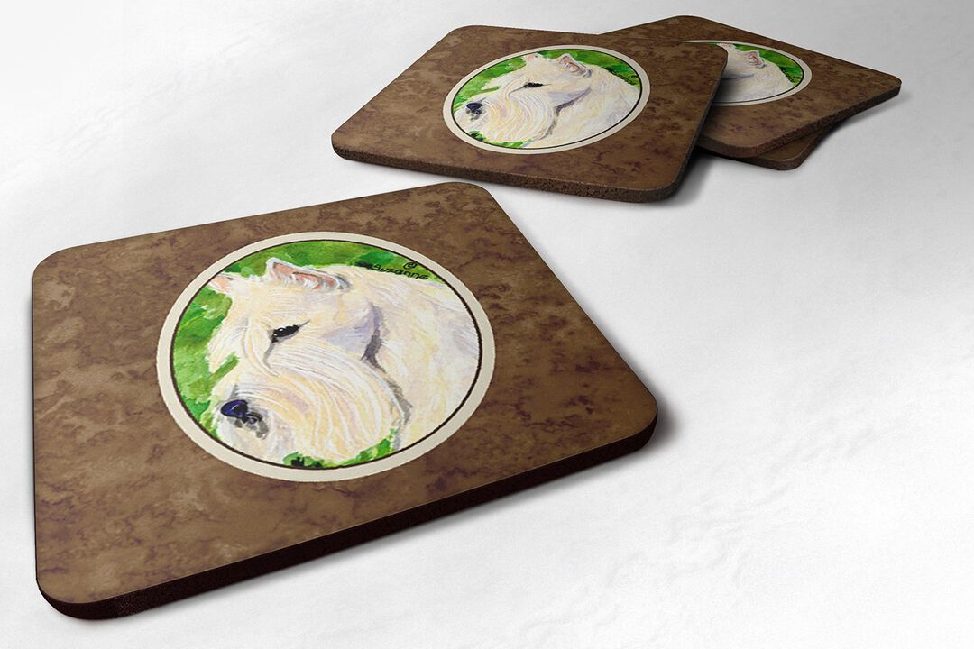 Caroline's Treasures SS8791FC Scottish Terrier Foam Coasters (Set of 4), 3.5 H x 3.5 W, Multicolor