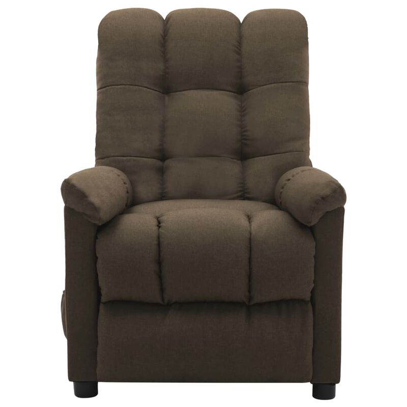 Massage Recliner Brown Fabric