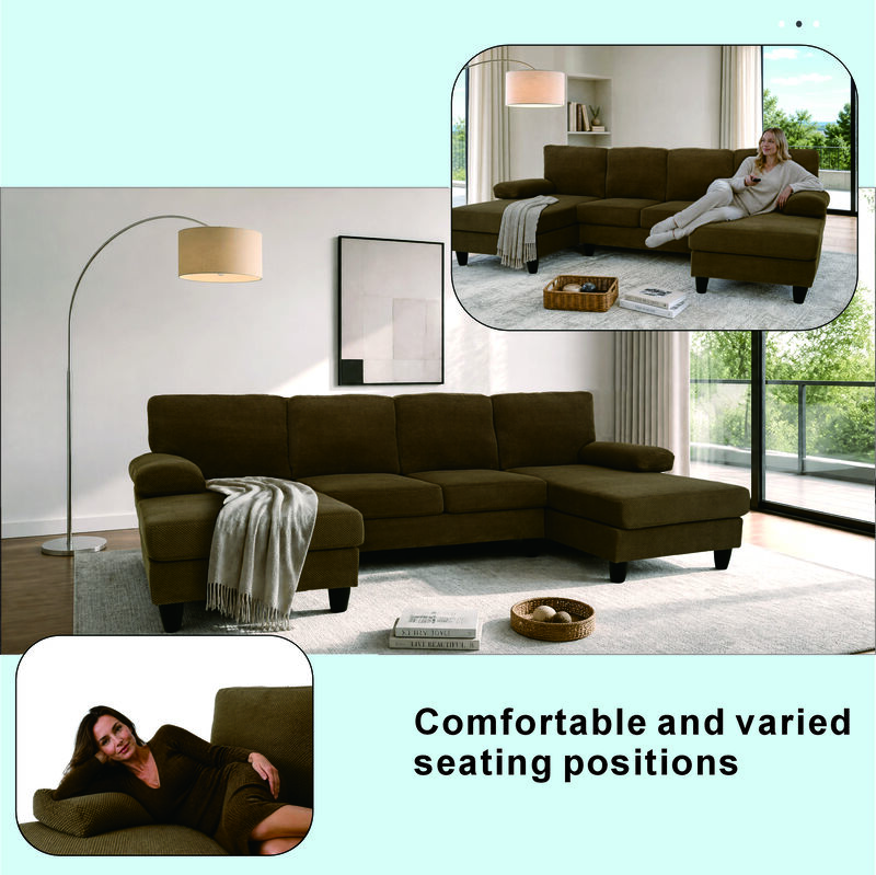 Kunfip upholstery U-Shaped Sofa image number 4