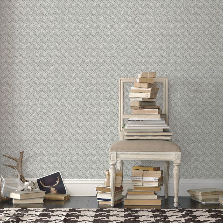 Nostalgie Diamond Plate Silver Grey Wallpaper G45176