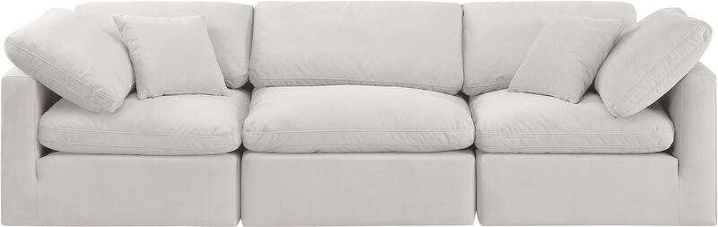 Meridian Furniture Indulge Cream Velvet Modular Sofa