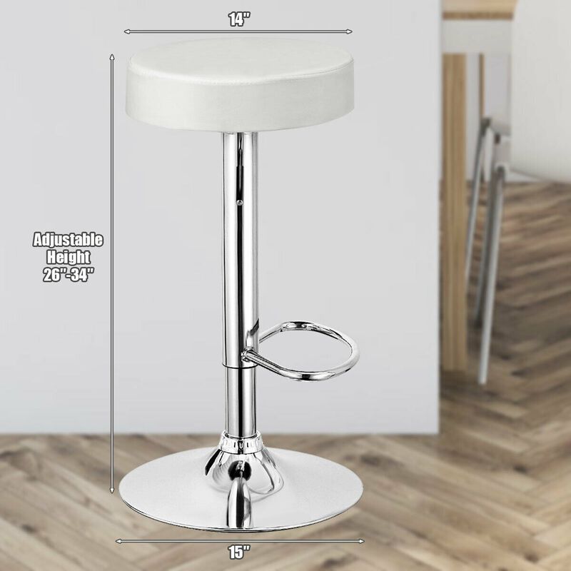 1 PC Round Bar Stool Adjustable Swivel Pub Chair