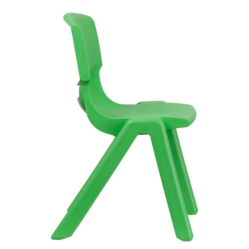 Flash Furniture Whitney 2 Pack Green Plastic Stackable School Chair with 15.5" Seat Height image number 2