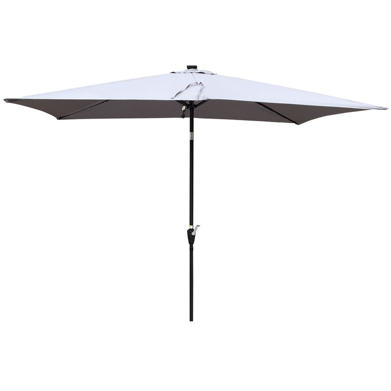 Streamdale 10ft Patio Solar LED Umbrella w/ Crank