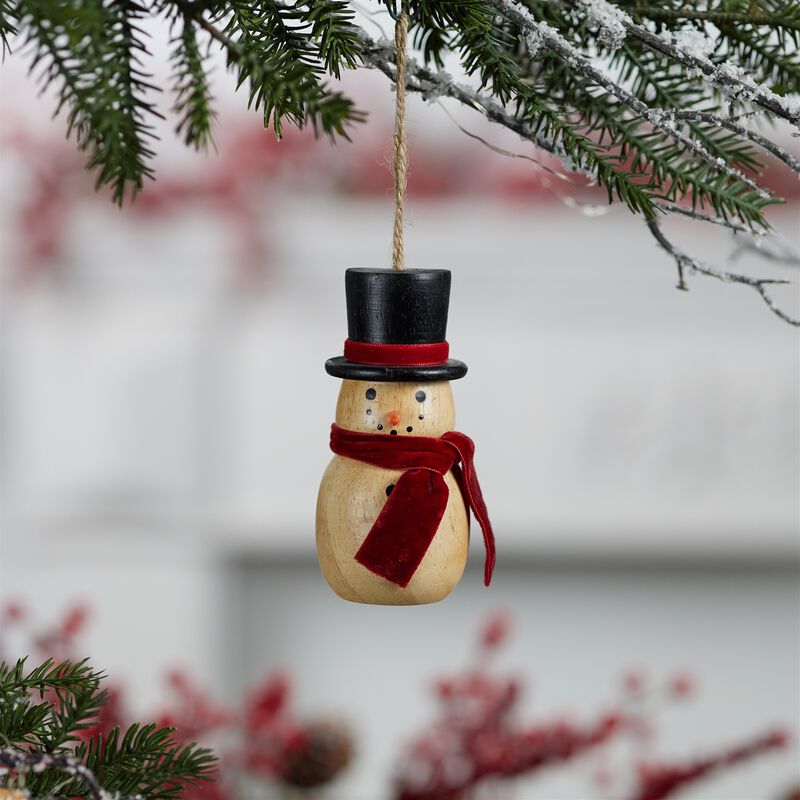 Set of 12 Wooden Snowman Ornaments for Holiday Tree, Garland, or Gift Accent