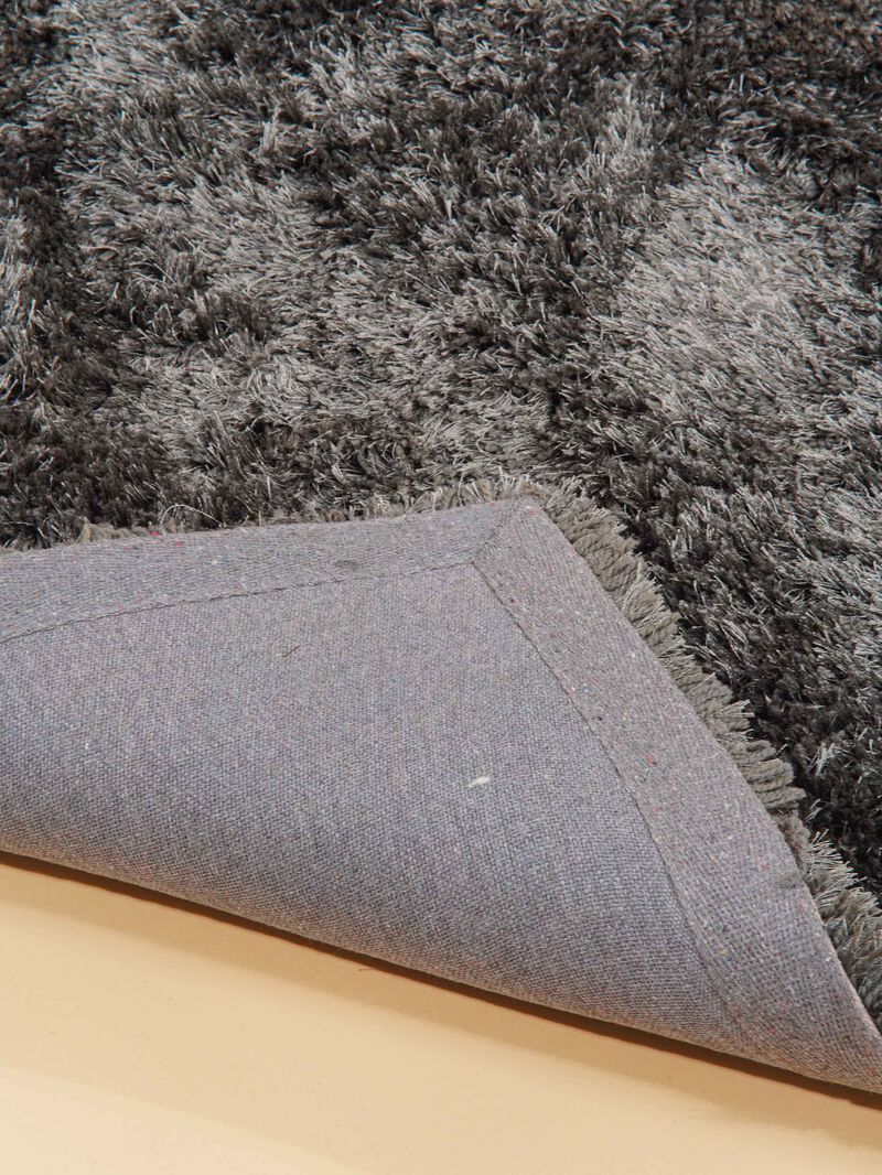 RUGSOTIC CARPETS HAND TUFTED SHAG POLYESTER ECO-FRIENDLY AREA RUGS - 9'x12', Rectangle, Charcoal, Solid Plain Design, High Pile Thick Handmade Anti Skid Area Rugs for Living Room, Bed Room K00111 image number 4
