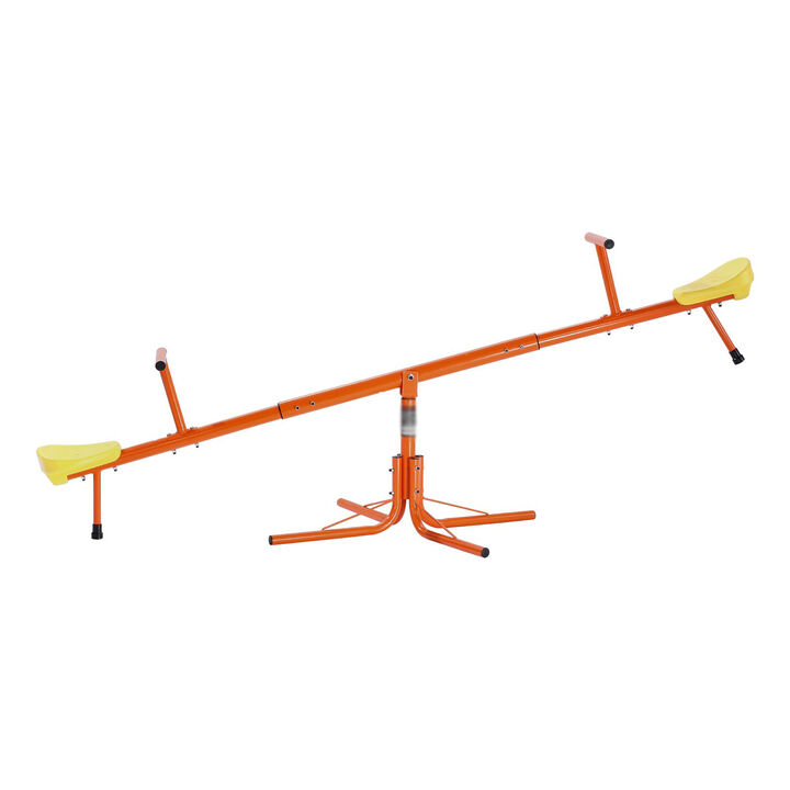 Kids Sit and Spin Seesaw, Teeter Totter with 4-Prong Legs, Outdoor Playground Toy