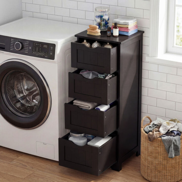 4 Drawer Floor Storage Cabinet with Anti Toppling Device