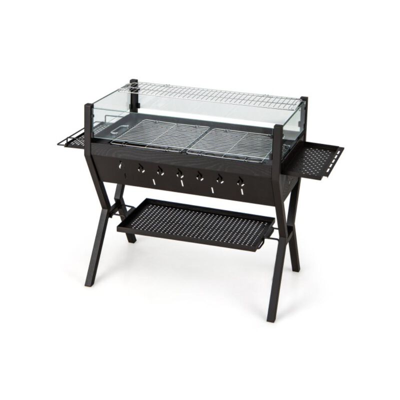 Hivvago Barbecue Charcoal Grills with Wind Guard Seasoning Racks