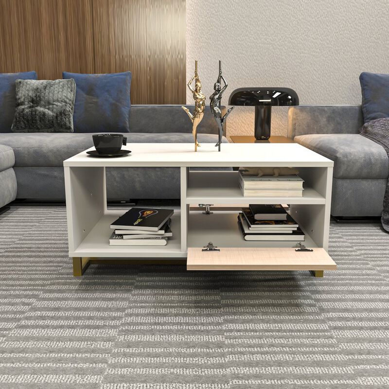 Decorotika Utopia Coffee Table White Beige
