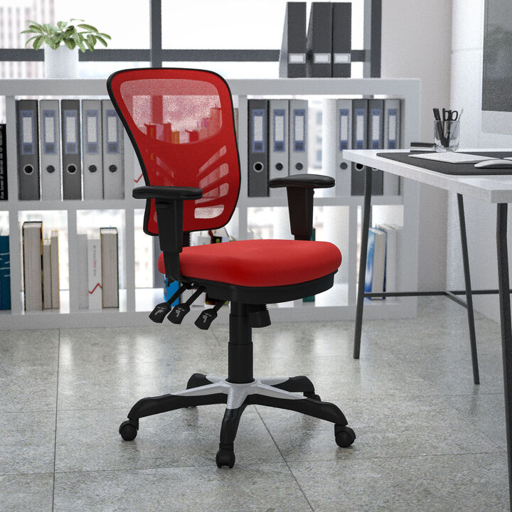 Nicholas Mid-Back Dark Gray Mesh Multifunction Executive Swivel Ergonomic Office Chair with Adjustable Arms