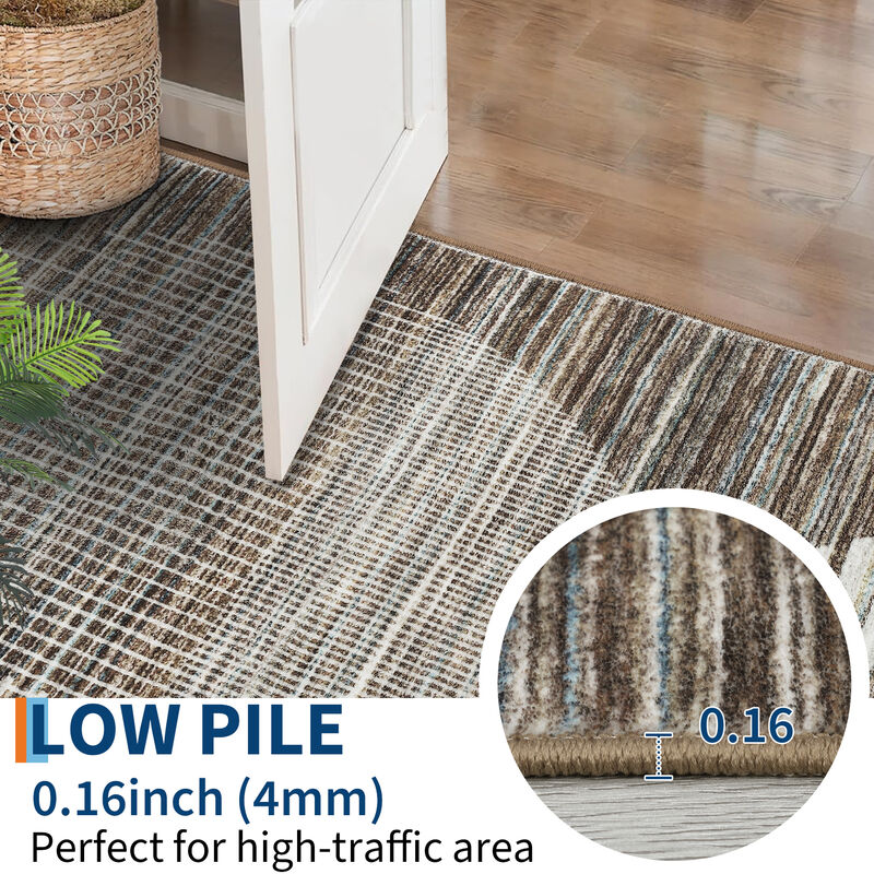 10X13 FT Washable Area Rug for Living Room Modern Geometric Rug Soft Non Slip Bedroom Carpet image number 4