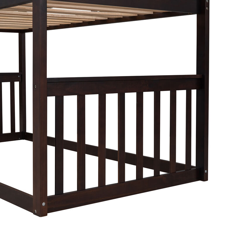 Merax twin Over Twin House Bunk Bed With Ladder