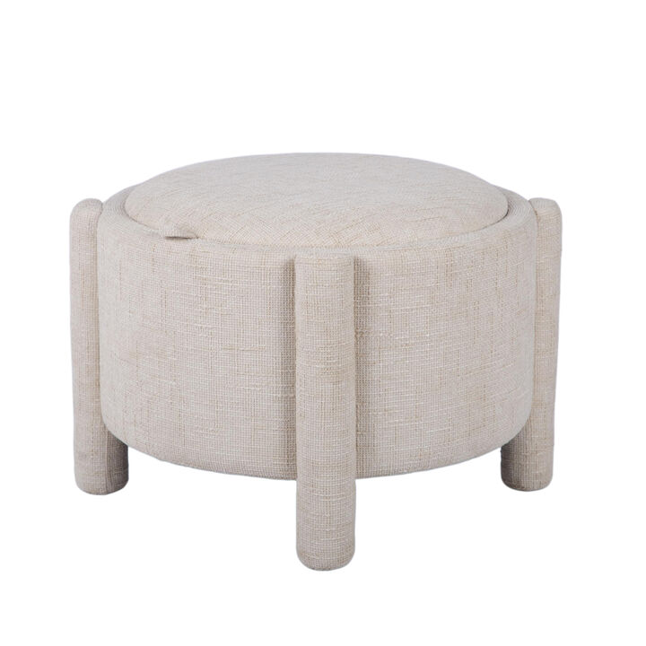 Bellamy Curry Chenille Storage Stool With Reversible Tray Top