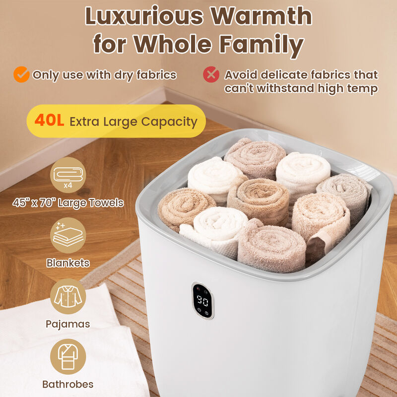 Towel Warmer Luxury Hot Towel Bucket with 2 Heating Temperatures