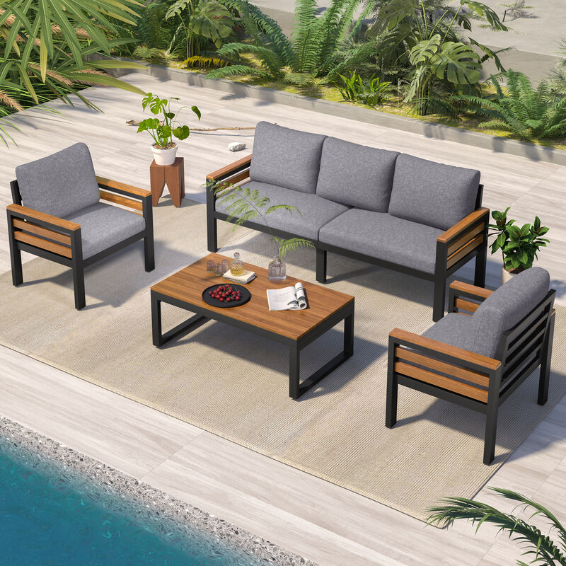 Merax Outdoor Patio Conversation Set Sofa Set for 5 People image number 1