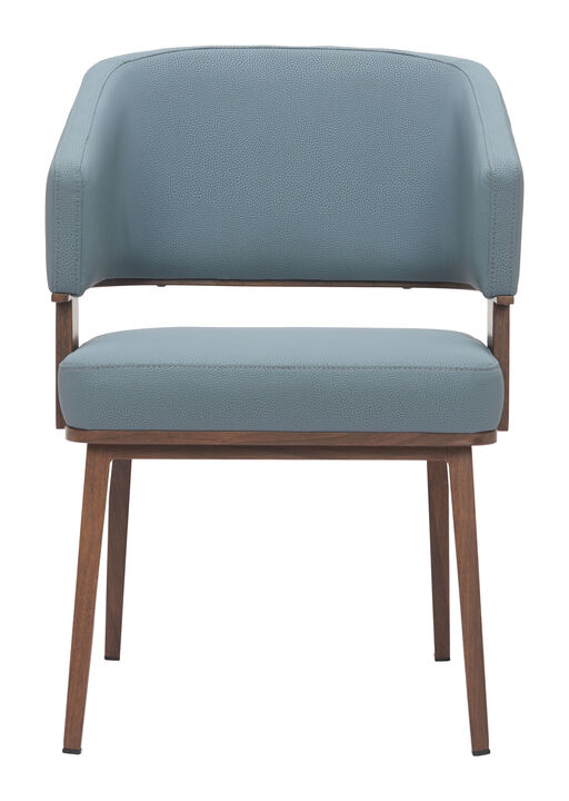Poise Dining Chair Azure Gray & Walnut