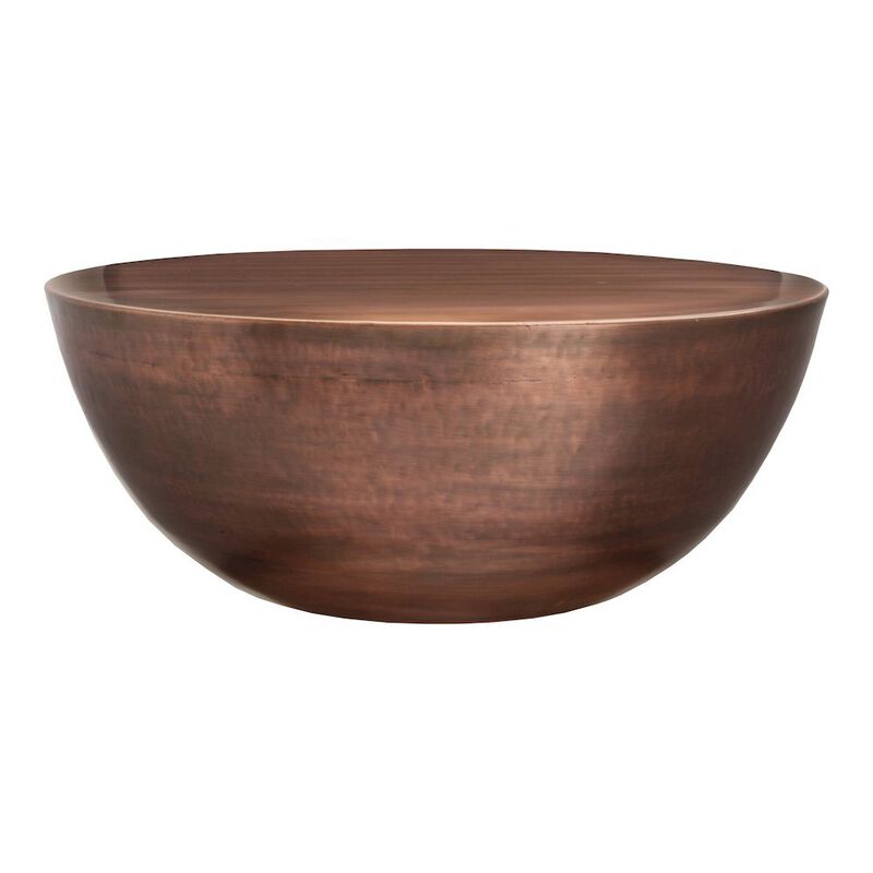 Starlight Canyon Home Bronze Metal Coffee Table &ndash; Round Drum Coffee Table with Unique Iron Design image number 1