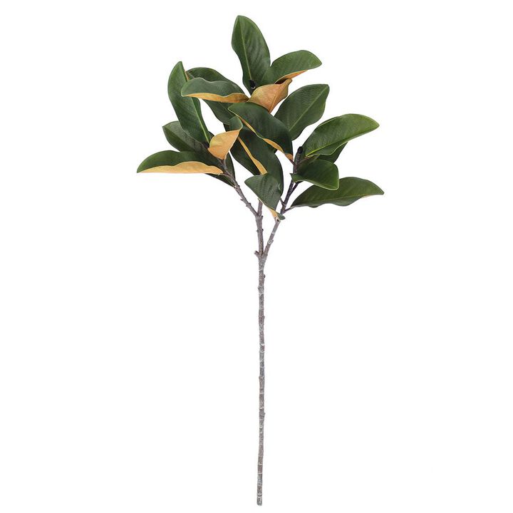 39" Faux Green Magnolia Leaf Stem