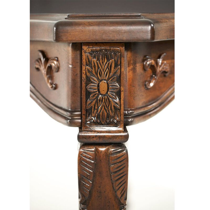 Michael Amini Windsor Court Counter Height Chair - Vintage Fruitwood Set of 2