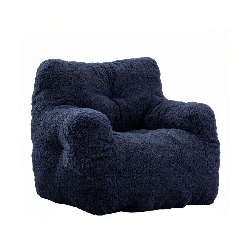 GOODSILO Soft Teddy Fabric Tufted Foam Bean Bag Chair with Ergonomic Backrest Design image number 0