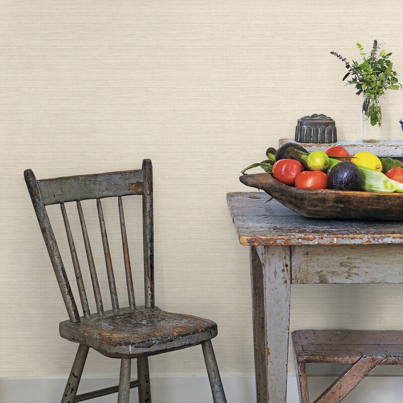 Just Kitchens Grasscloth Cream Wallpaper G45423 image number 1