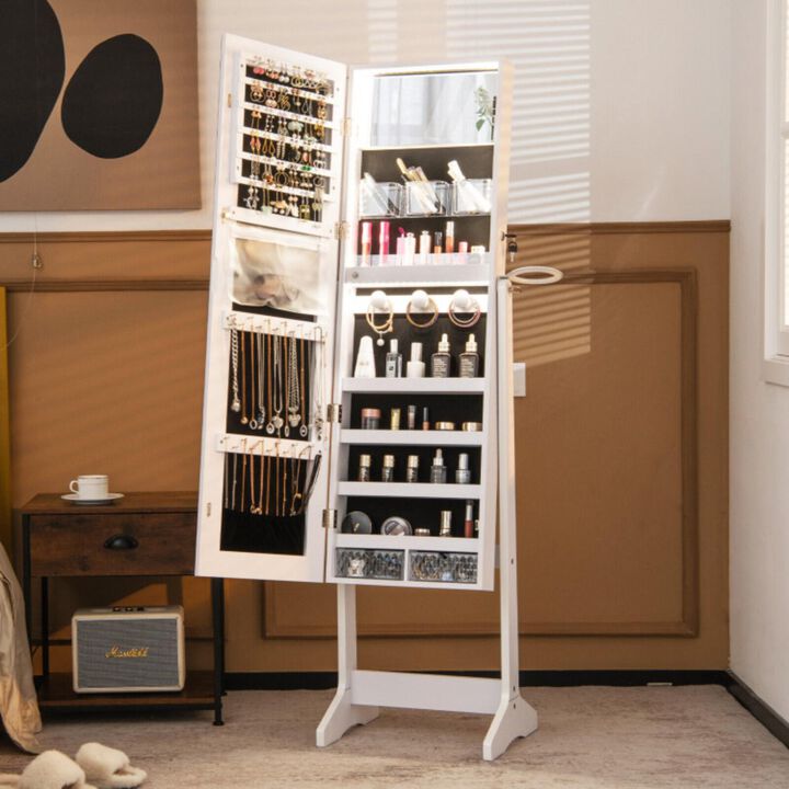 Hivvago Freestanding Jewelry Cabinet with Full Length Mirror
