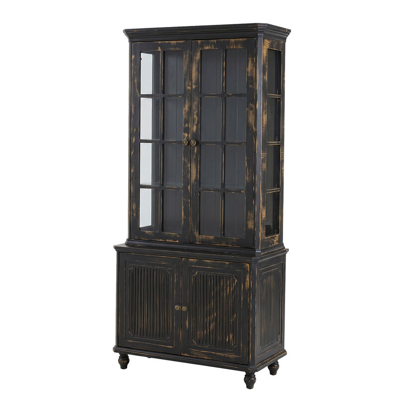 Felirn 77.5''H Vintage Storage Display Cabinet image number 2