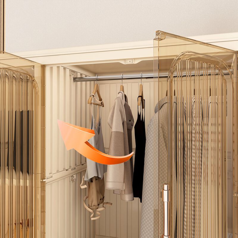 Clihome Portable Wardrobe Closet Organizer for Clothes,Clothes Dresser,Baby Wardrobe Storage Cabinet image number 3
