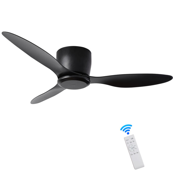 Modern  Low Profile Ceiling Fan, No Light, 6-Speed Reversible DC Motor