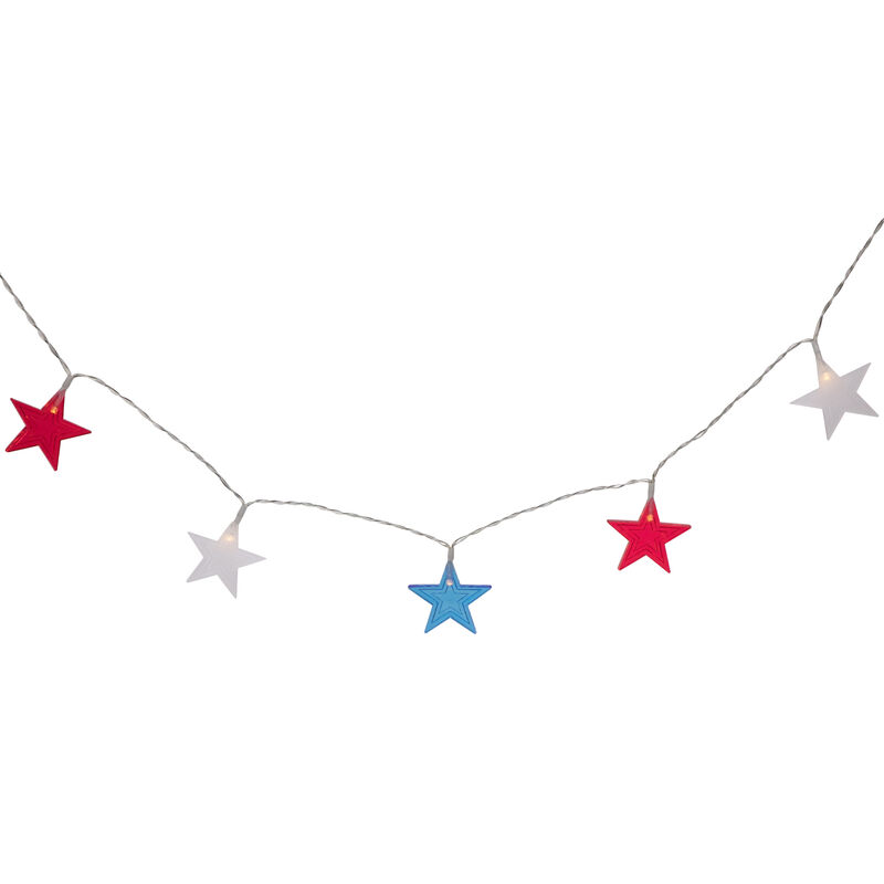 20-Count Patriotic Americana Star LED String Lights  9.5ft  Clear Wire image number 2